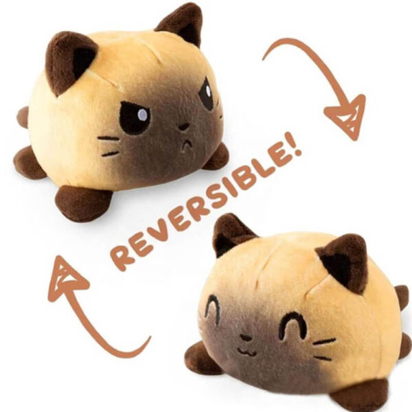 Peluche Reversible Chat Beige