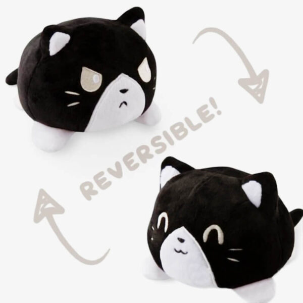Peluche Reversible Chat Noir et Blanc