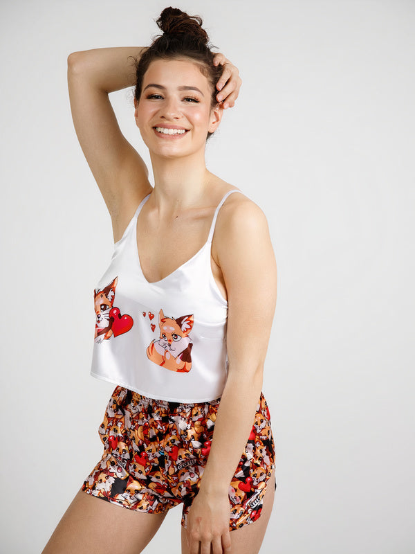 Pyjama en Satin pour Femme "Renard"