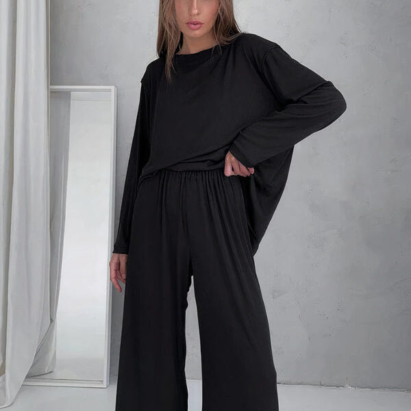 Pyjama en Satin Hirondelle "Noir"