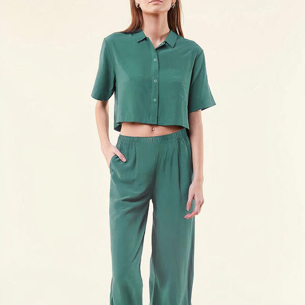Pyjama Crop Top & Pantalon Large