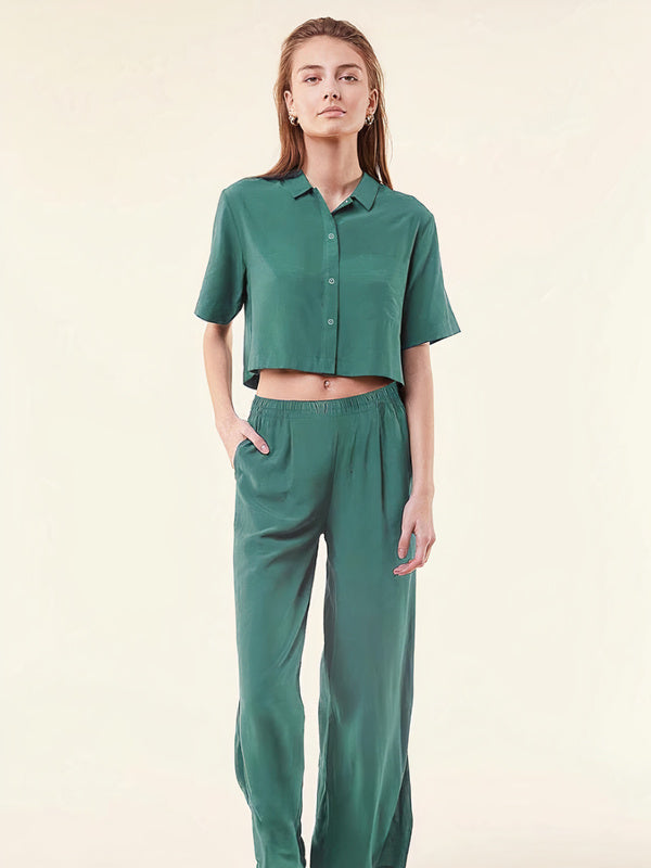 Pyjama Crop Top & Pantalon Large