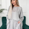 Pyjama en Satin de Luxe Gris Argentée