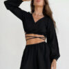 Pyjama Criss-Cross pour Femme "Noir"