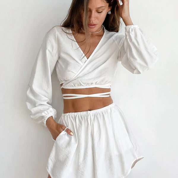 Pyjama Criss-Cross pour Femme "Blanc"