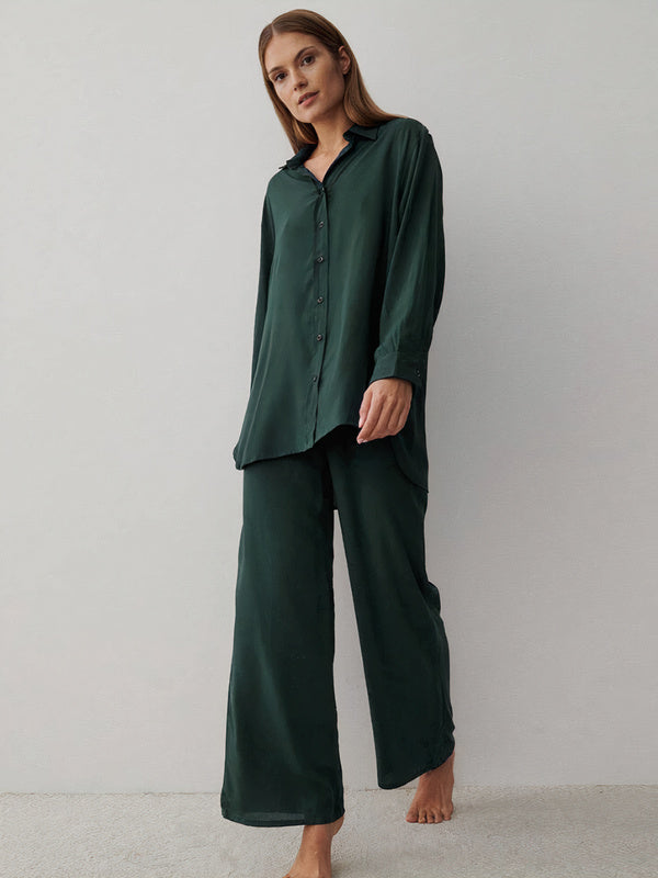 Pyjama Lotus en Satin "Vert"