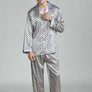 Pyjama en Satin pour Homme « Argent »