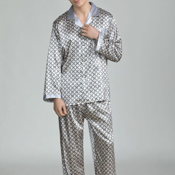Pyjama en Satin pour Homme "Argent"