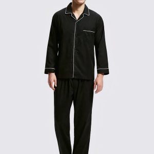 Pyjama en Col à Revers pour Homme « Noir »