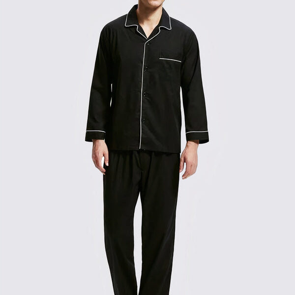 Pyjama en Col à Revers pour Homme "Noir"