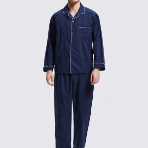Pyjama en Col à Revers pour Homme « Bleu Marine »