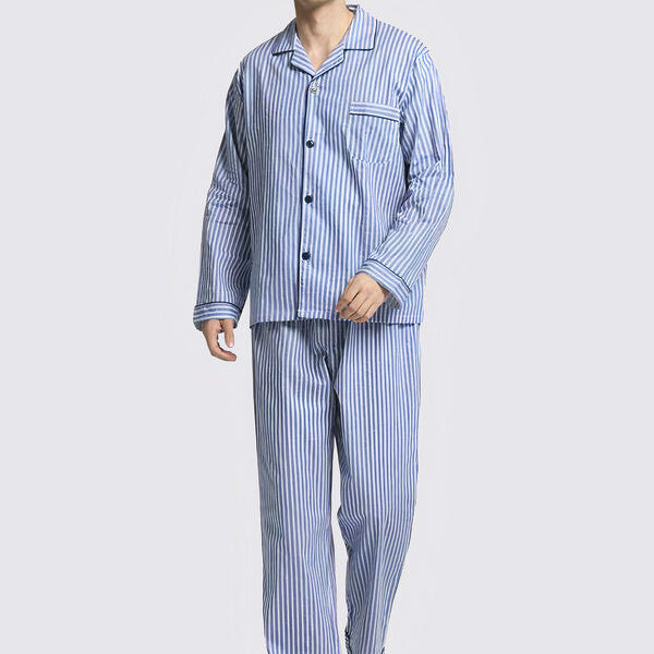 Pyjama en Col à Revers pour Homme "Bleu Ciel"