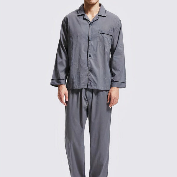 Pyjama en Col à Revers pour Homme "Gris"