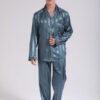 Pyjama à Rayures en Satin pour Homme "Bleu Océan"