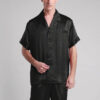 Pyjashort en Soie Luxueuse Classique pour Homme "Noir"