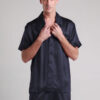 Pyjashort en Soie Luxueuse Classique pour Homme "Bleu Marine"