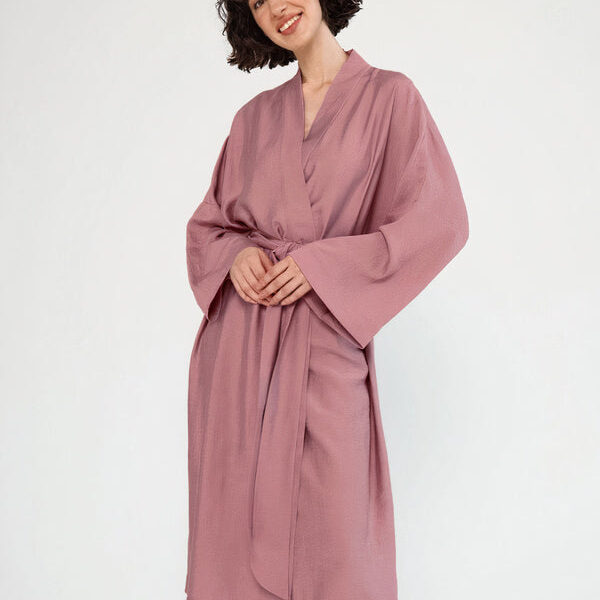 Robe de Chambre Femme Manches 3/4 "Rose"