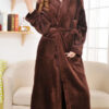 Robe de Chambre Longue Polaire Femme "Marron"