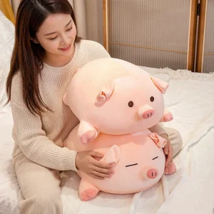 Peluche Cochon Rose Couché , Douceur Douce