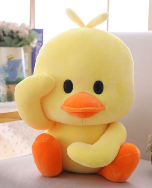 Peluche canard jaune XXL garde à vous