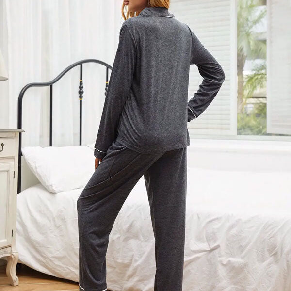 Pyjama Gris Pour Femme 2 pièces "Harmonie Nocturne"