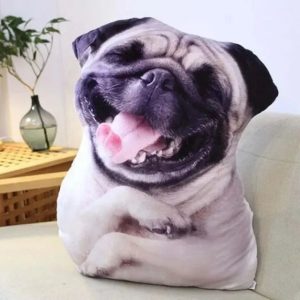 Peluche chien Bouledogue blanc fidèle à son maître