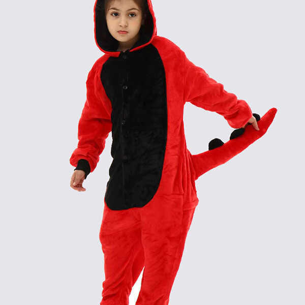 Combinaison Pyjama Pour Fille "Dinosaure Rouge"