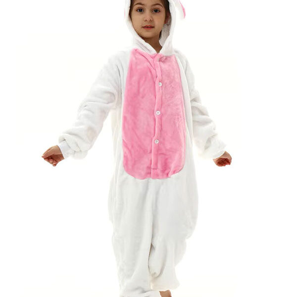 Combinaison Pyjama Pour Fille "Lapin Rose"