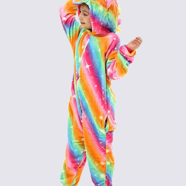 Combinaison Pyjama Pour Fille "Licorne Étoilée Multicolore"