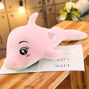 Dauphin peluche géante rose aux yeux mignons
