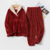 Ensemble Pyjama Femme Polaire Bordeaux "Flocon de Douceur"