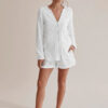 Ensemble Pyjama Short Blanc Pour Femme "Douceur de Brume"