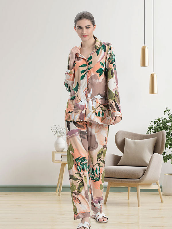Ensemble Pyjama Pour Femme 2 Pièces "Fleur D'encre"
