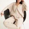 Pyjama Pour Femme En Coton Beige "Nuage de Douceur"