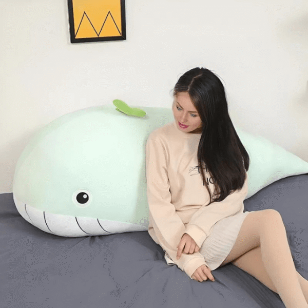 Pleuche géante toute douce en forme de baleine