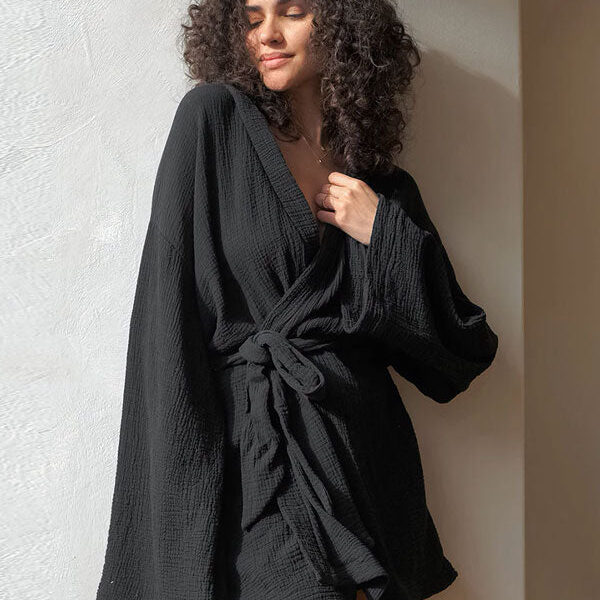 Robe de Chambre Femme Kimono Ceinturée "Refuge Douillet"