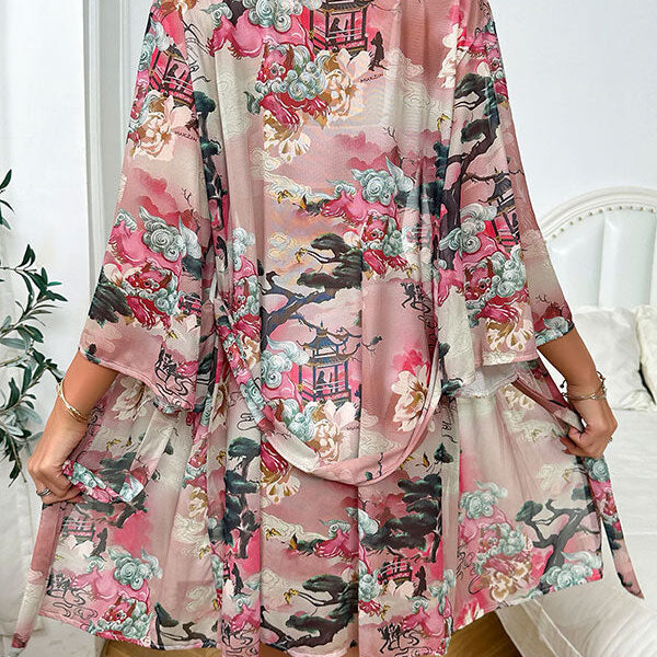 Robe de Chambre Kimono en Satin pour Femme "Brise Satinée"