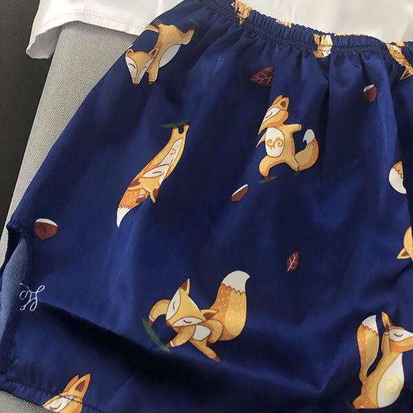 Mini Short Pyjama Pour En Satin "Renard"