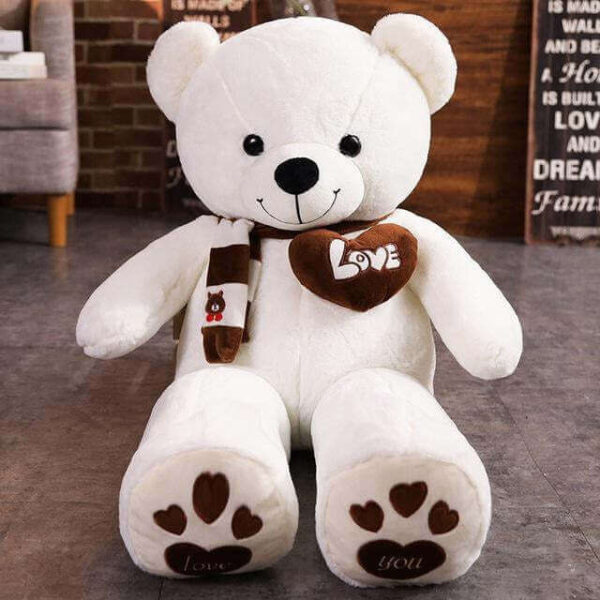 Coco - Nounours Géant Love Blanc
