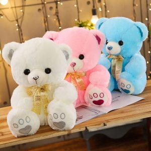 Ours en Peluche Rose, Bleu ou Blanc