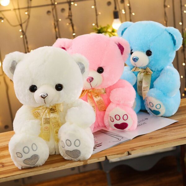 Ours en Peluche Rose, Bleu ou Blanc