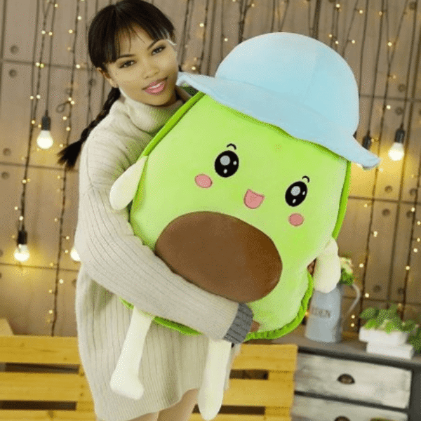 Grosse peluche avocat aux grand yeux