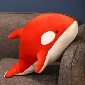Baleine géante en peluche rouge d’amour