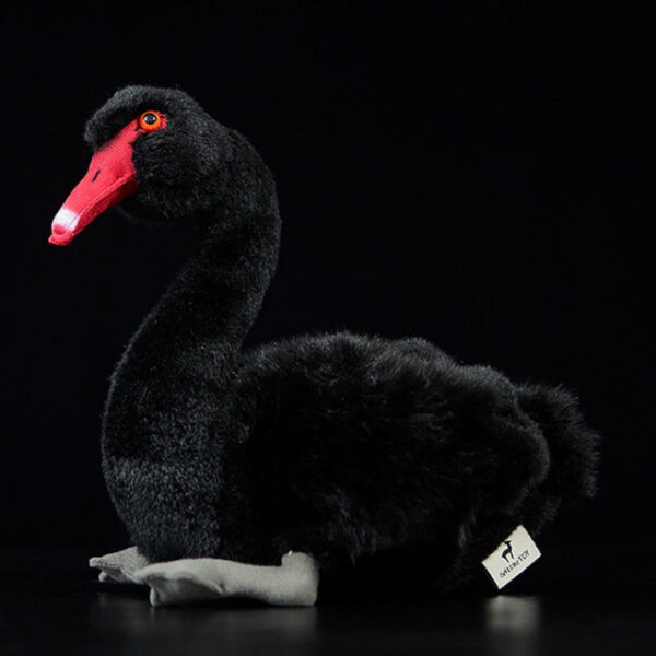Canard en peluche noir au pelage ultra doux
