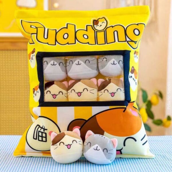 Snack Japonais de Peluche Chat - Jaune