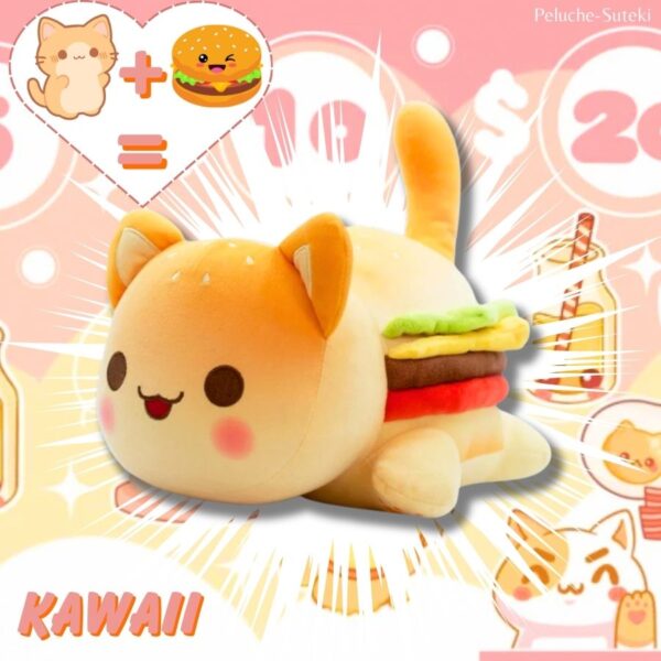 Peluche Chaton Kawaii Cat Food™ BURGER