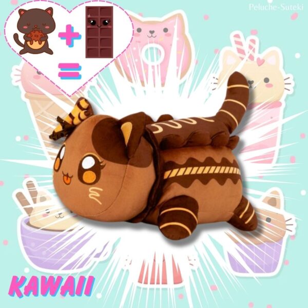 Peluche Chaton Kawaii Cat Food™ GATEAU CHOCOLAT