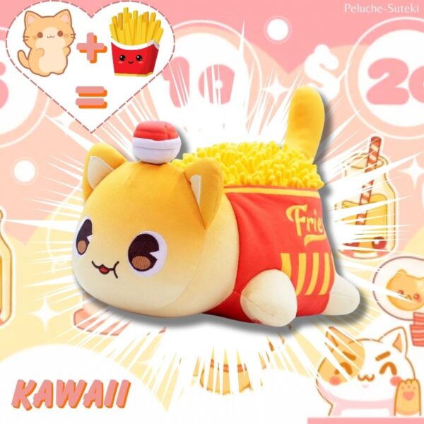 Peluche Chaton Kawaii Cat Food™ CORNET DE FRITES