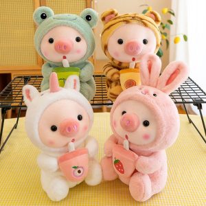 Peluche Cochon Déguisé – Bubble Tea