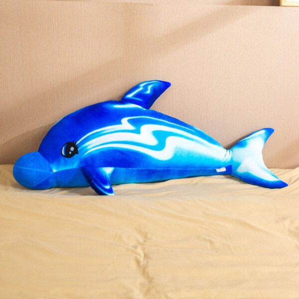 Dauphin bleu en peluche xxl